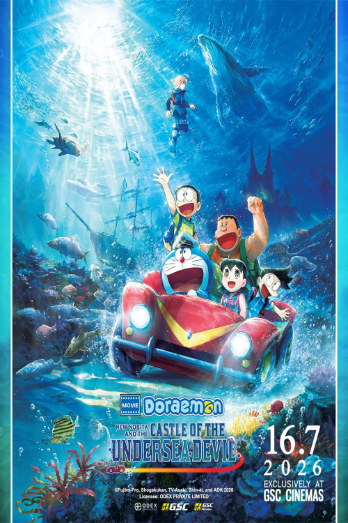 哆啦A梦剧场版：新·大雄之海底鬼岩城7 月 16 日起在指定 GSC 戏院上映！上映地点公开Doraemon the Movie: New Nobita and the Castle of the Undersea Devil has been officially confirmed to open in Malaysia on 16 July 2026 at selected Golden Screen Cinemas (GSC)